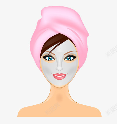 涂面膜的女人png免抠素材_新图网 https://ixintu.com 头巾 护肤 美容