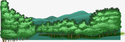 卡通自然山峰森林矢量图素材