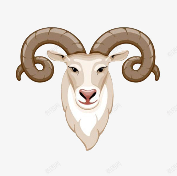 卡通绘画羊头png免抠素材_新图网 https://ixintu.com 动物 卡通 素材 羊头