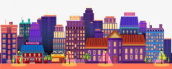 城市夜景矢量图素材