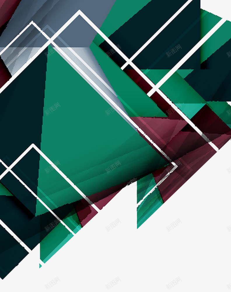绿色三角形png免抠素材_新图网 https://ixintu.com 三角形组合 个性 创意几何图形 时尚 暗红色 海报背景 海报背景素材
