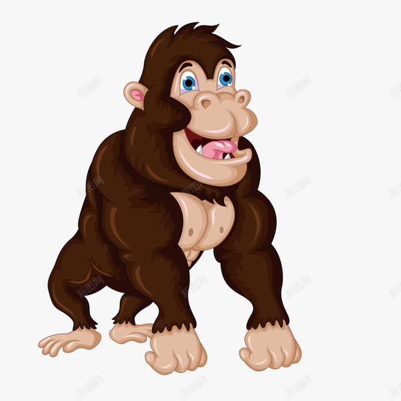 卡通手绘可爱的大猩猩png免抠素材_新图网 https://ixintu.com 创意 动漫动画 动物 卡通手绘 可爱的 大猩猩