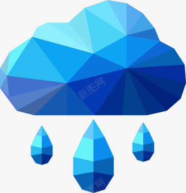蓝色立体云朵logo图图标图标