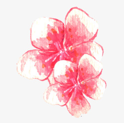 水彩手绘桃花花朵花瓣元素矢量图素材