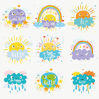 天气图标png_新图网 https://ixintu.com 云朵 卡通 可爱 图标 天气 天气图标 天气预报 彩虹 手绘 风雨气温图