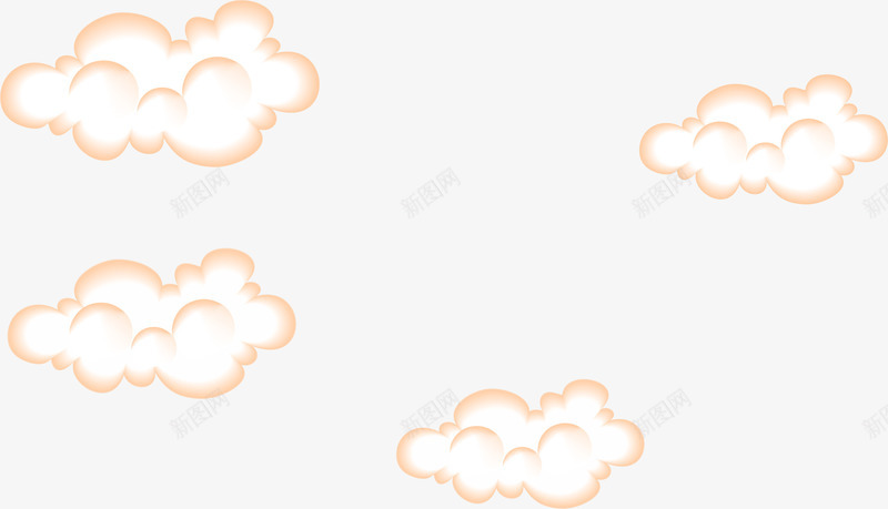 橙色卡通云朵png免抠素材_新图网 https://ixintu.com AI 云朵 卡通 底纹 手绘 橙色 白云 线条