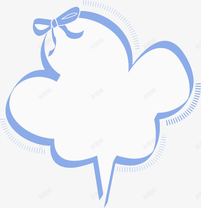 蓝色对话框png免抠素材_新图网 https://ixintu.com 云朵标签 促销 卡通手绘 对话框 水彩 蓝色 蝴蝶结