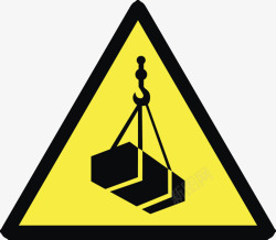 起重机三角形黄色警告牌实物素材
