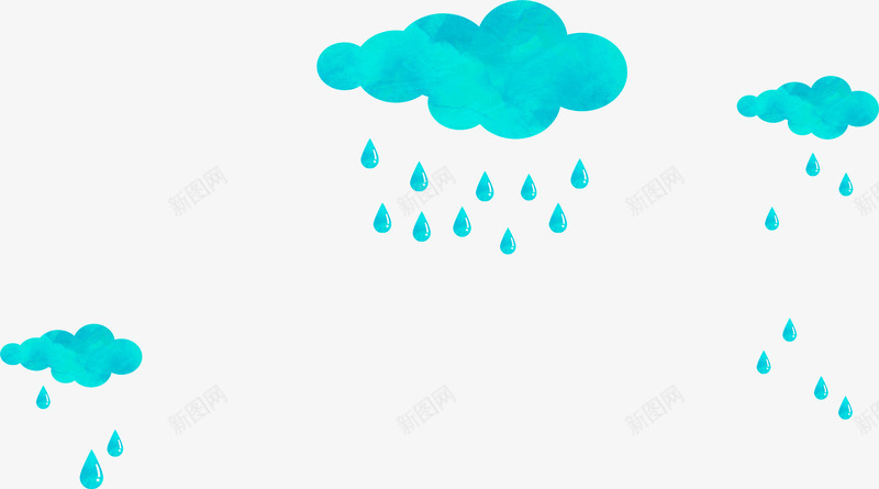 可爱卡通云朵雨滴下雨png免抠素材_新图网 https://ixintu.com 下雨 云朵 卡通 可爱 雨滴