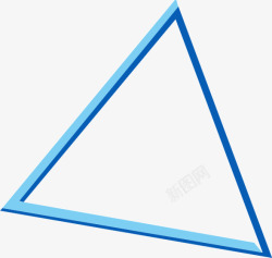 蓝色三角形几何装饰图案素材