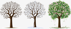 落上雪卡通树木图案矢量图高清图片