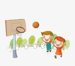 一起打篮球的小朋友素材