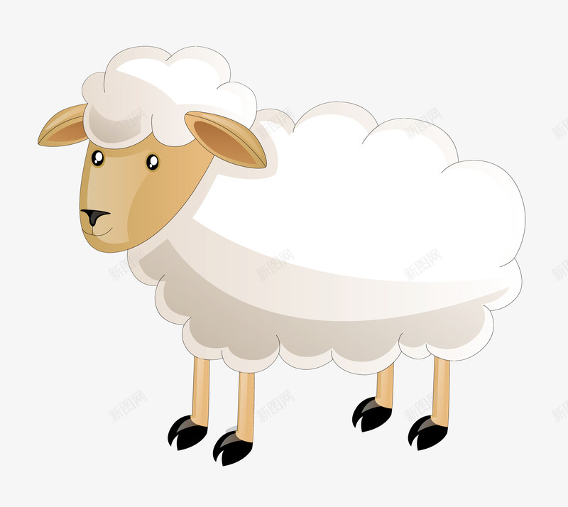卡通小绵羊png免抠素材_新图网 https://ixintu.com 动物 卡通动物 可爱 小白羊 绵羊 羊