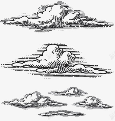 云朵png免抠素材_新图网 https://ixintu.com 云彩 创意云朵 素描云朵 黑色乌云