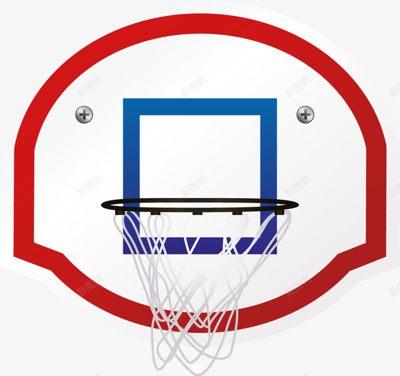 卡通手绘篮球网兜png免抠素材_新图网 https://ixintu.com 篮球 红色边框 网兜 运动