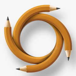 四个铅笔四个弯了的铅笔组成的边框高清图片