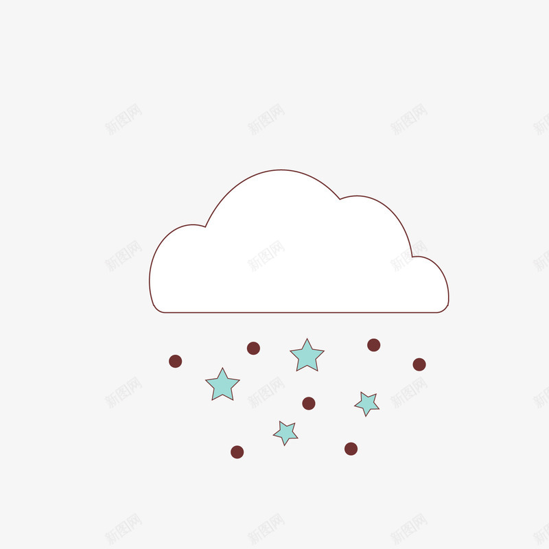 白色云朵的可爱图标png_新图网 https://ixintu.com 下星星 下雨 个性 云朵 创意 可爱 图标 白云