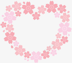 心形花卉粉色花卉装饰矢量图高清图片
