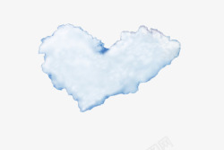 蓝天下的心型白云素材