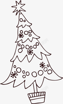 手绘白色圣诞树素材