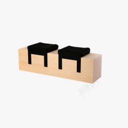 木头矩形桌椅素材