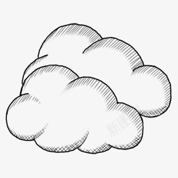 手绘黑白云朵插画png免抠素材_新图网 https://ixintu.com 云朵 填色练习 插画 设计 黑白