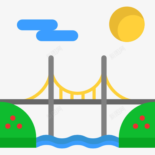 桥图标png_新图网 https://ixintu.com 工程 建筑 建筑与城市 建设 桥梁 河