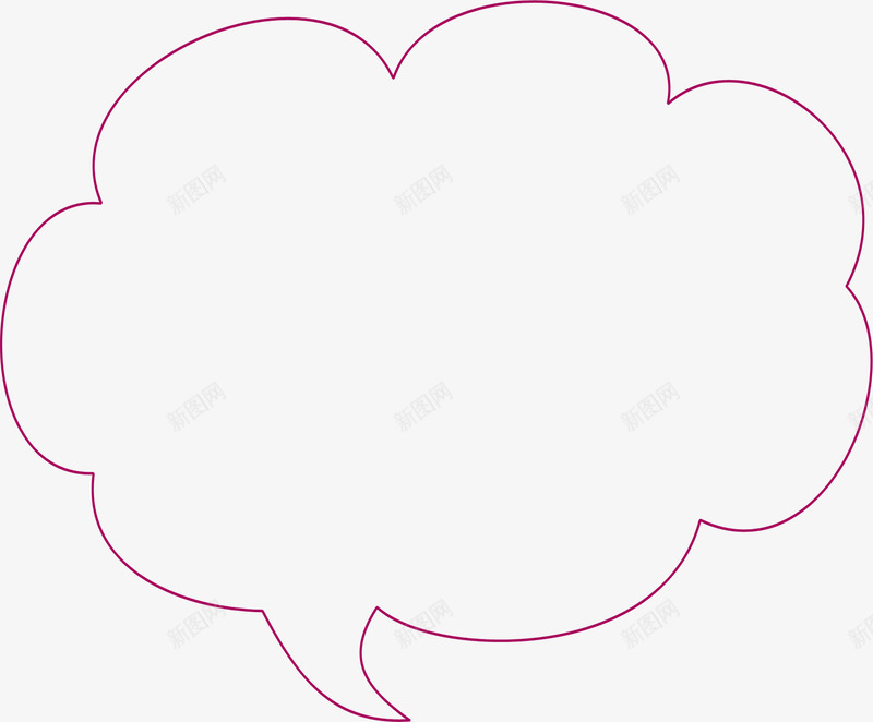 紫色线条云朵标语png免抠素材_新图网 https://ixintu.com 云朵 标语 紫色 线条