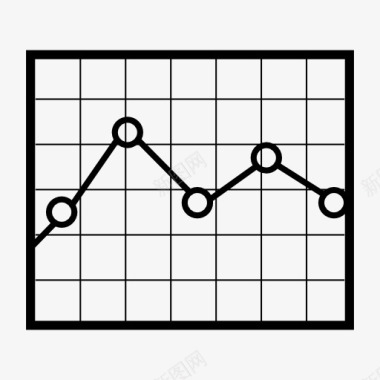 黑色简洁金融股票曲线图标图标