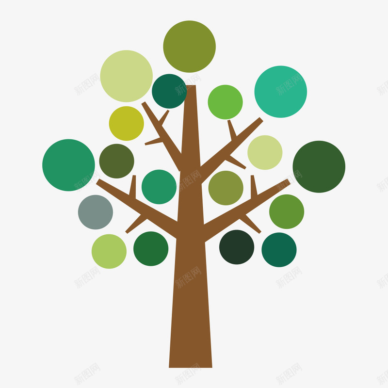 手绘小清新绿色树木png免抠素材_新图网 https://ixintu.com 一颗绿色大树 卡通可爱树木 圆点点图案树木 植物 装饰图案