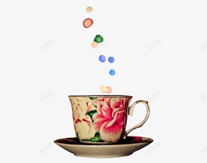 创意欧式杯子png免抠素材_新图网 https://ixintu.com 托盘 星光 杯具 杯子 欧式 花纹