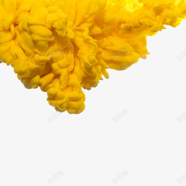 黄色颜料进水里的样子png免抠素材_新图网 https://ixintu.com 晕染 简洁 颜料 黄色