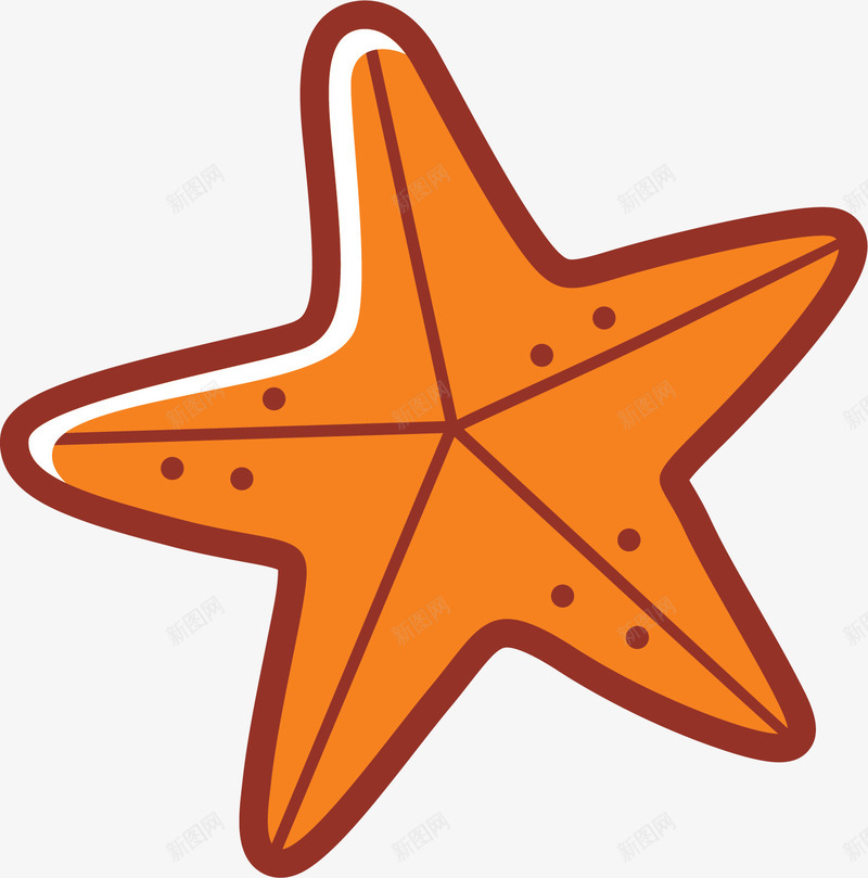 手绘橙色星星png免抠素材_新图网 https://ixintu.com 免抠PNG 圆点 手绘 星星 橙色 水彩 线条