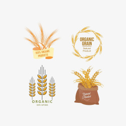 小麦免抠图案素材金色小麦装饰图案图标高清图片