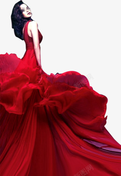 大红色舞裙美女高清图片
