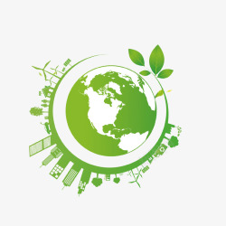 绿色清新创意地球环保插画素材
