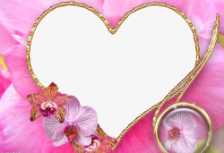 花卉造型爱心相框高清图片