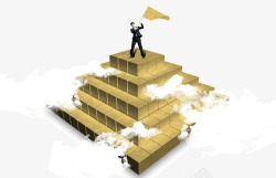 金字塔黄金站在高处的人高清图片