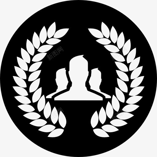 带有花环的用户组按钮图标png_新图网 https://ixintu.com 圈子 多用户 用户 社会 组用户 配置用户