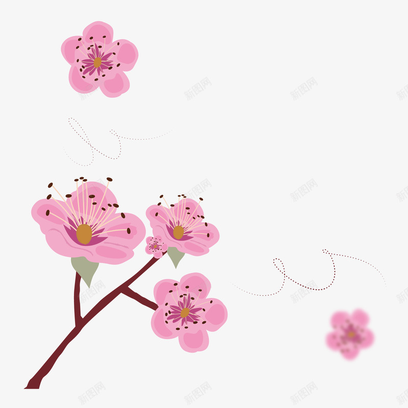 粉红色日本樱花png免抠素材_新图网 https://ixintu.com 日本 樱花 粉红色 花朵