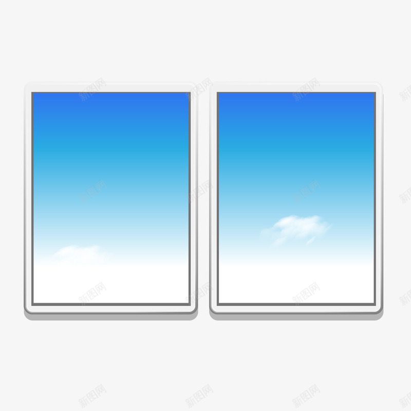 长方形镜框png免抠素材_新图网 https://ixintu.com 白云 相框 相框素材 蓝天 镜框