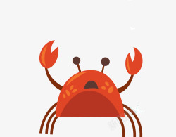 简洁螃蟹卡通简洁扁平化螃蟹矢量图高清图片