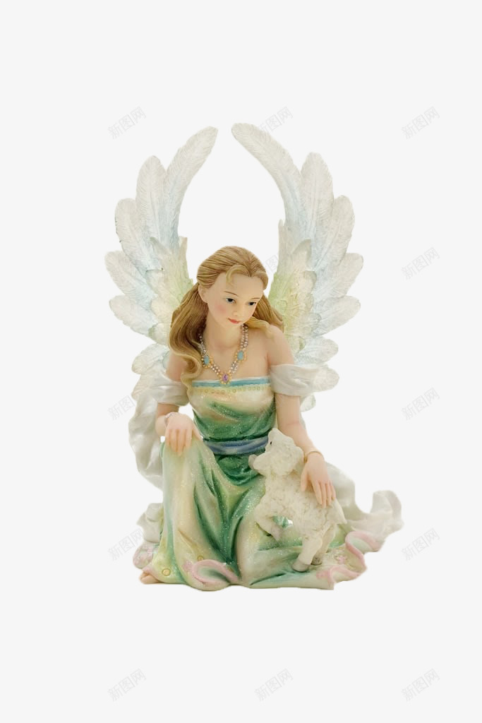 小女孩png免抠素材_新图网 https://ixintu.com 天使 小女孩 欧美 翅膀 雕像
