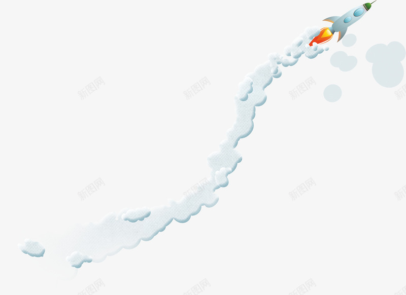卡通火箭升空白云png免抠素材_新图网 https://ixintu.com 升空 卡通 火箭 白云