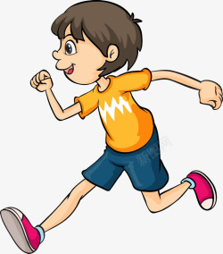 快跑的小孩大步跑步的男孩高清图片