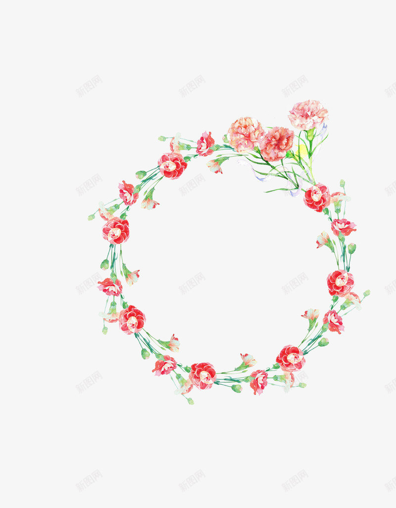 手绘花环png免抠素材_新图网 https://ixintu.com 手绘 简单 粉色 花环