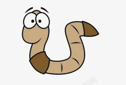 动物蚯蚓卡通褐色蚯蚓高清图片