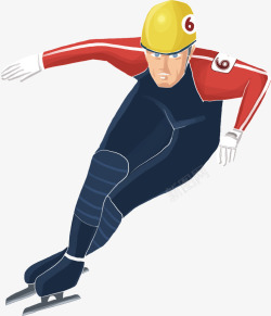 卡通滑冰速滑运动员素材