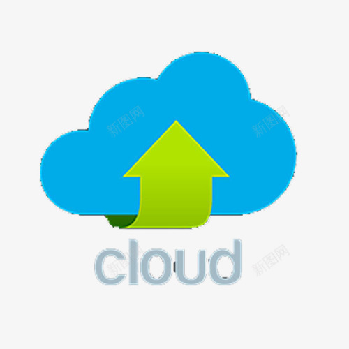 云服务标志图标png_新图网 https://ixintu.com cloud 云朵 服务logo 服务标志 简洁 箭头上升 蓝色