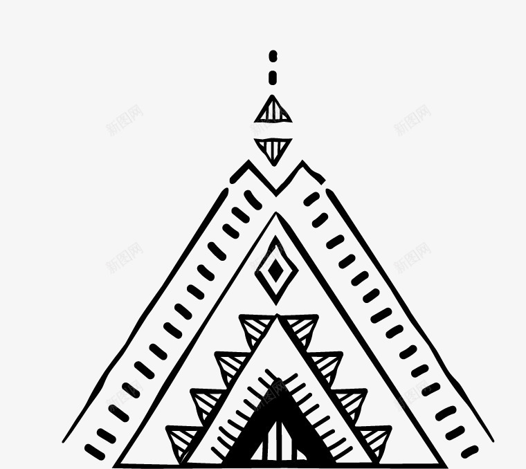 古埃及图案png免抠素材_新图网 https://ixintu.com PNG图形 三角形 埃及 装饰 黑色